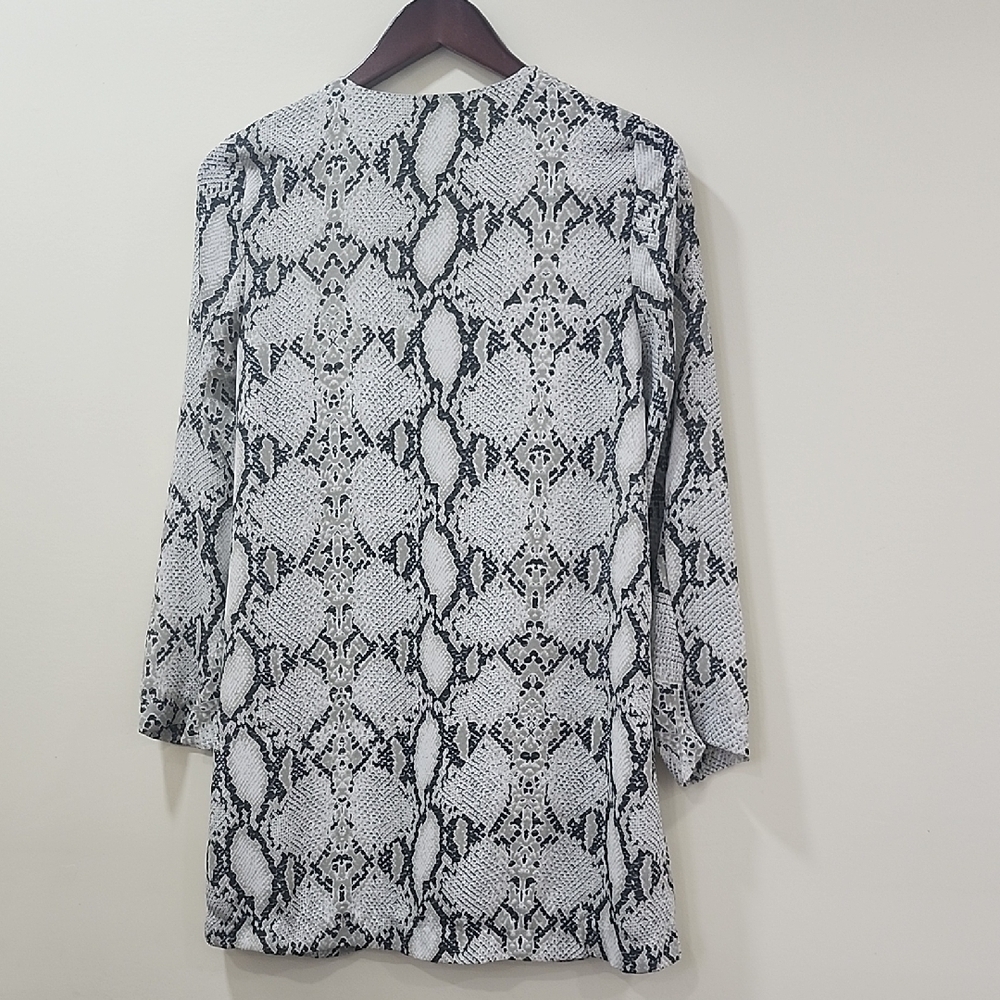 Snakeskin Print Olivaceous Black and White Dres Mini